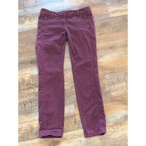 LOFT Women’s Size 2 Burgundy Skinny Velveteen Pants Stretch